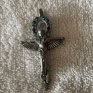 Silver Winged Ankh Pendant